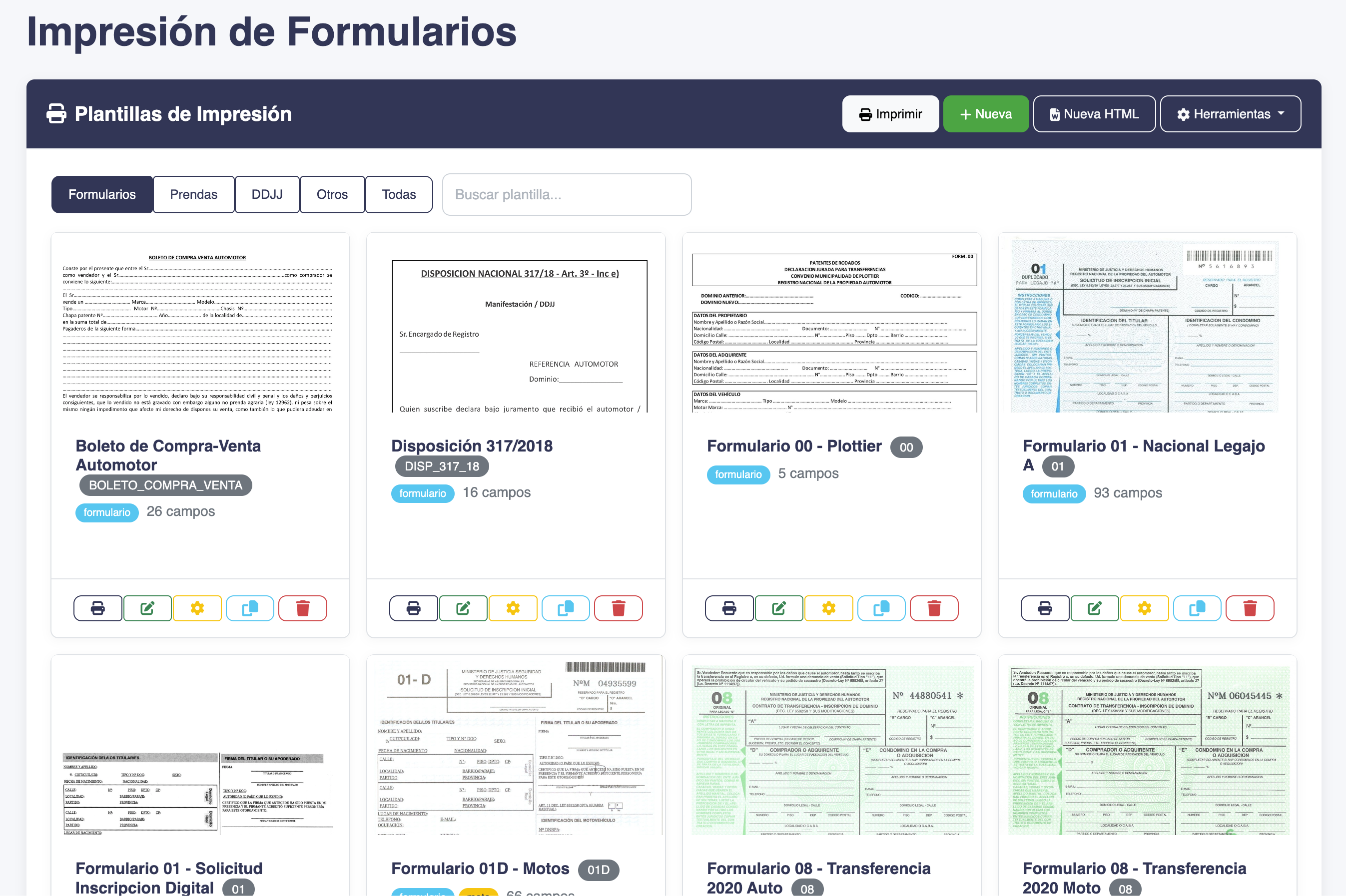Impresion de Formularios en Gestoria 360